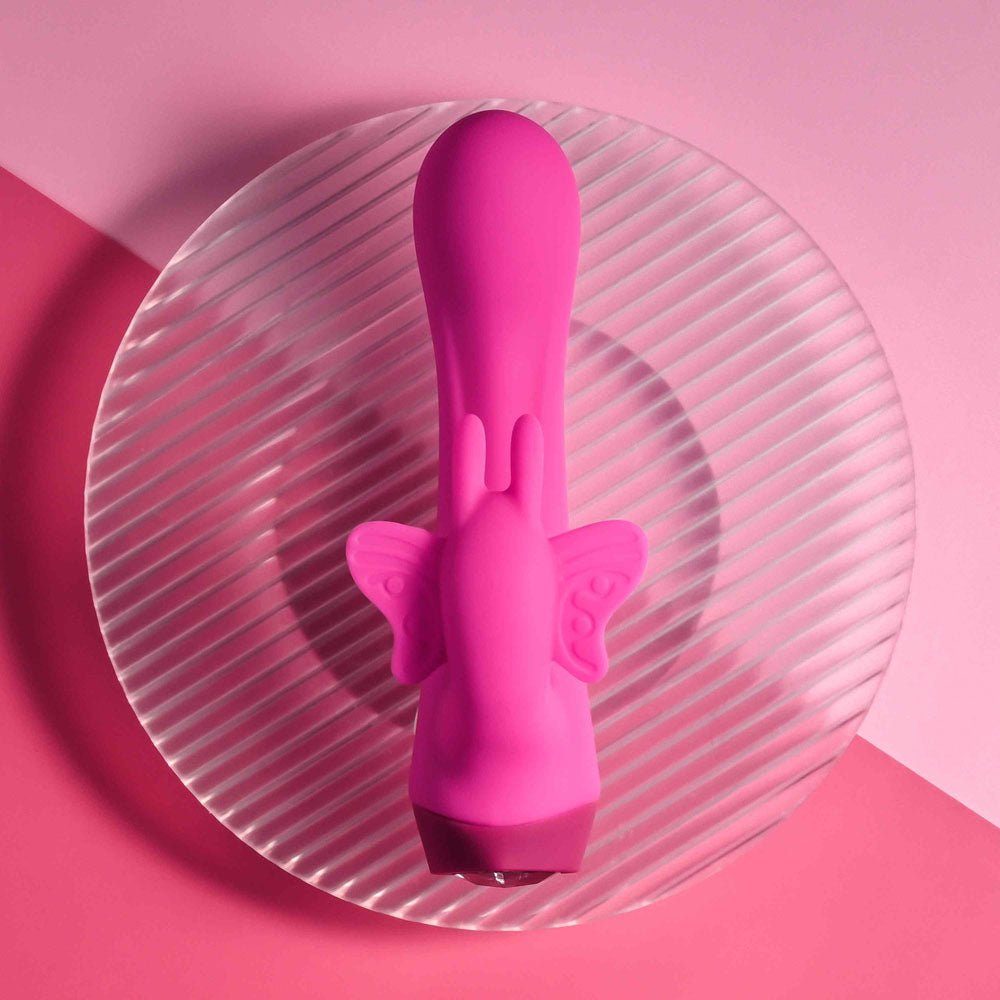 Selopa BUTTERFLY LOVE - Pink 13.8 cm USB Rechargeable Butterfly Vibrator - silkandsin