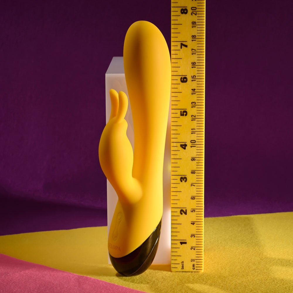 Selopa BUZZZ BUNNY - Yellow 19.7 cm USB Rechargeable Rabbit Vibrator - silkandsin