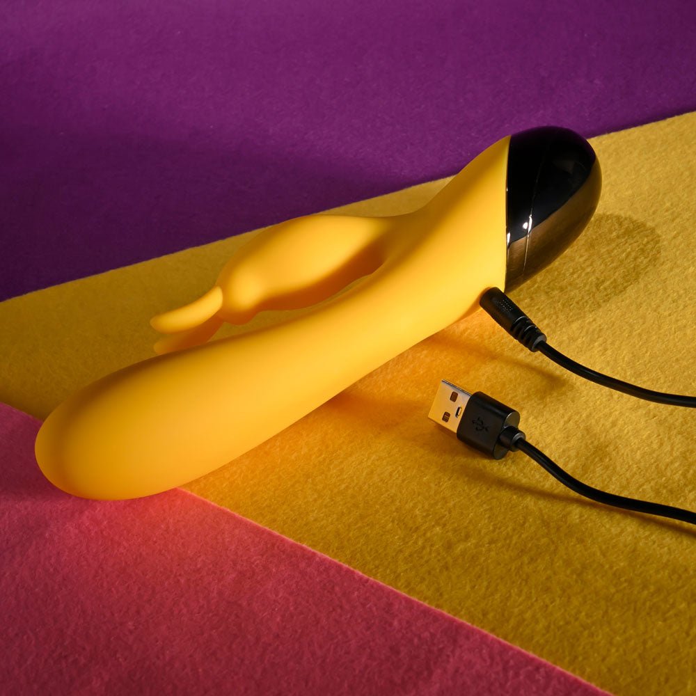 Selopa BUZZZ BUNNY - Yellow 19.7 cm USB Rechargeable Rabbit Vibrator - silkandsin