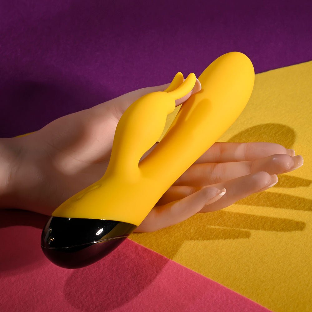 Selopa BUZZZ BUNNY - Yellow 19.7 cm USB Rechargeable Rabbit Vibrator - silkandsin
