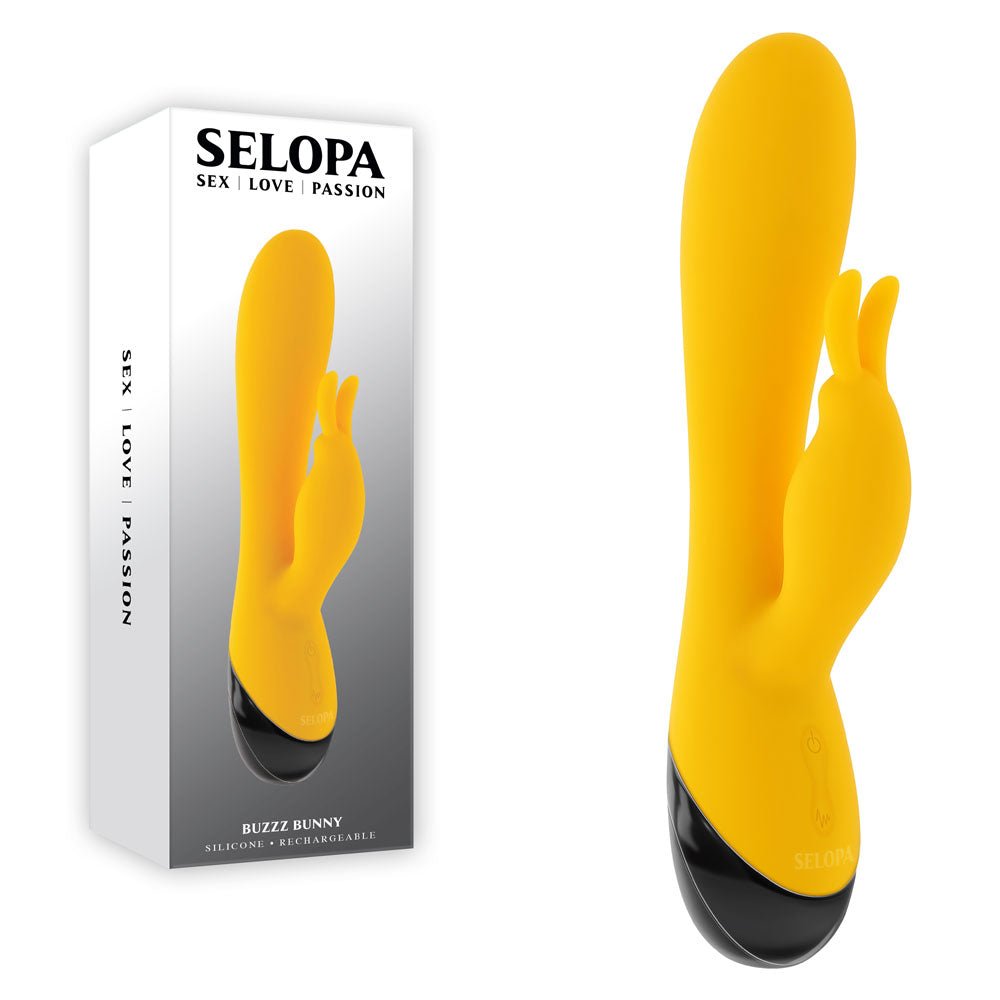 Selopa BUZZZ BUNNY - Yellow 19.7 cm USB Rechargeable Rabbit Vibrator - silkandsin