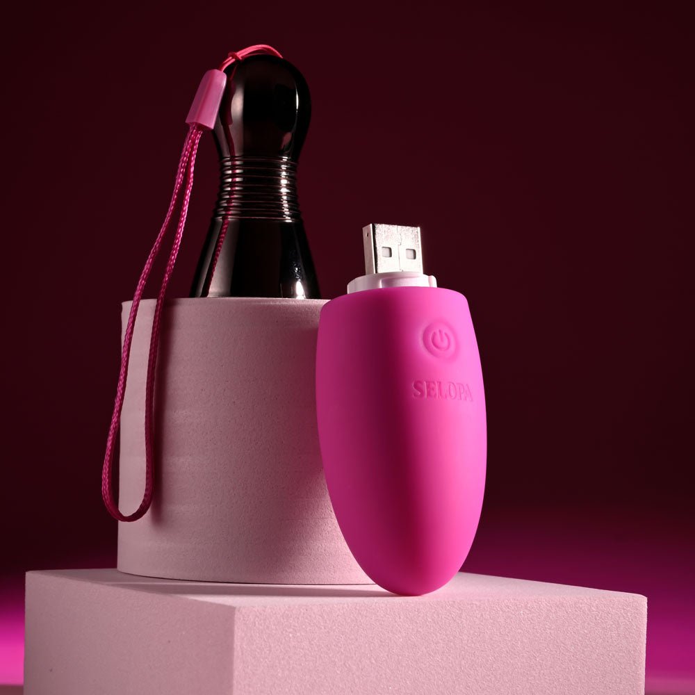 Selopa COMPANION - Pink 11.9 cm USB Rechargeable Vibrating Egg - silkandsin