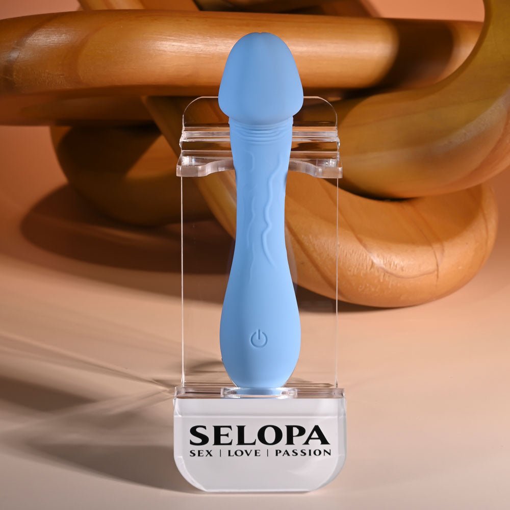 Selopa DAINTY DICK - Baby Blue 11.9 cm USB Rechargeable Mini Vibrator - silkandsin