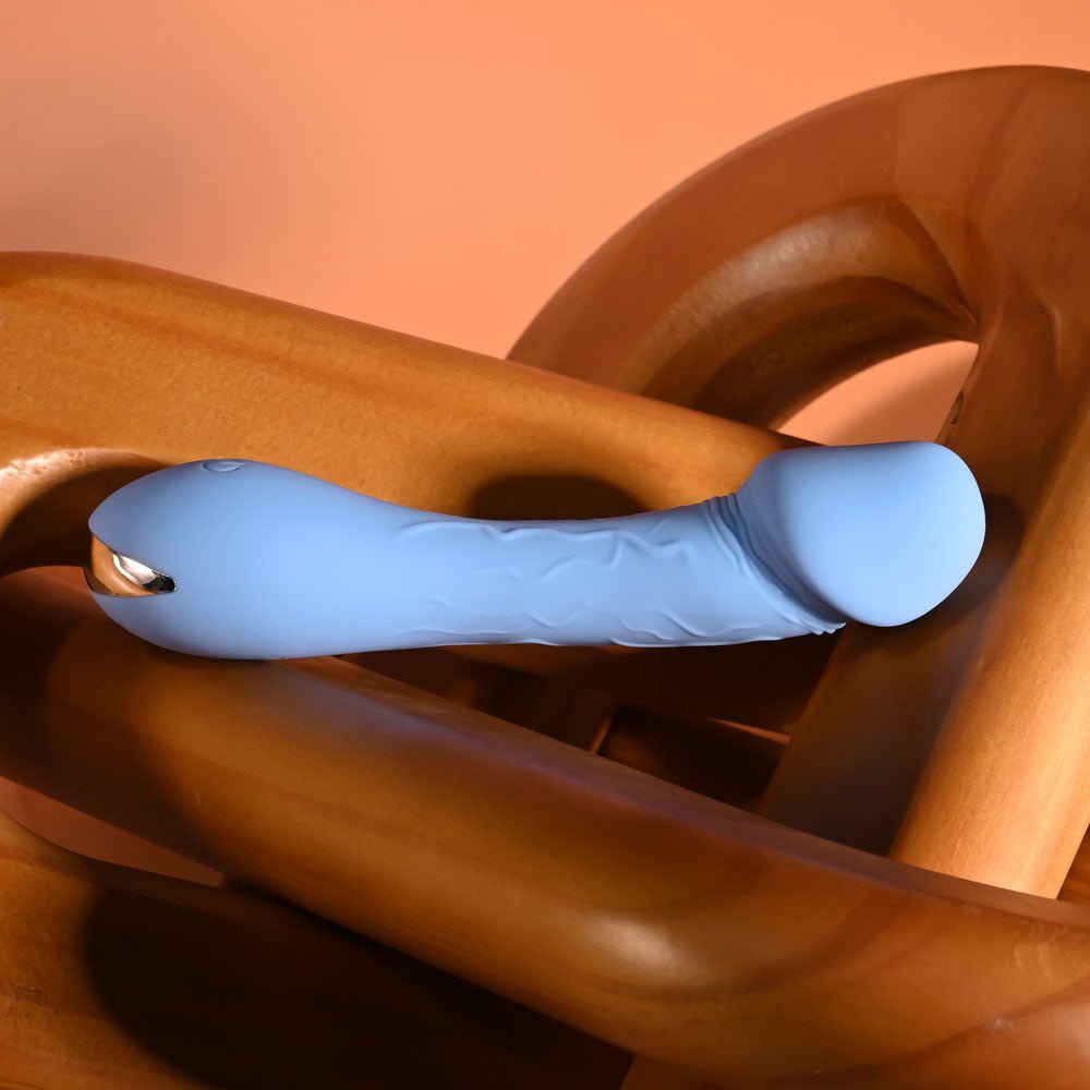 Selopa DAINTY DICK - Baby Blue 11.9 cm USB Rechargeable Mini Vibrator - silkandsin