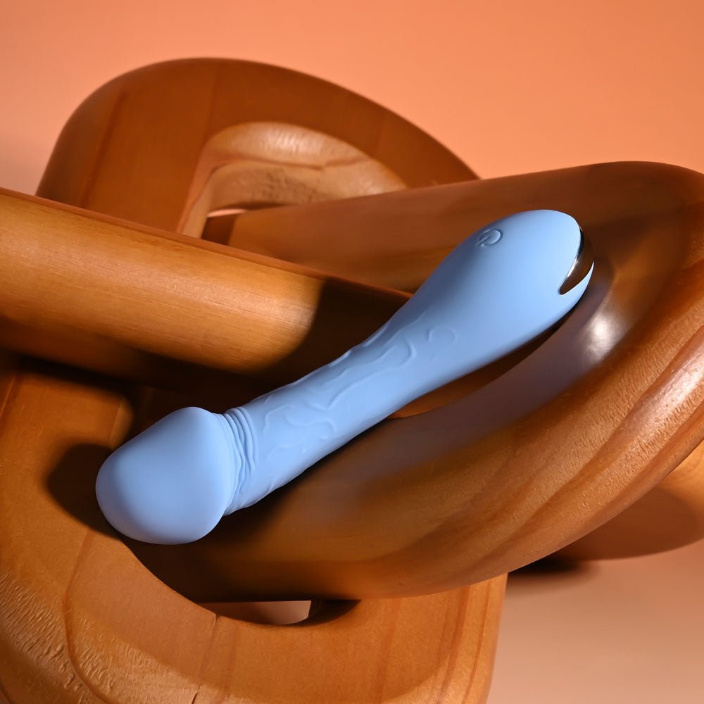 Selopa DAINTY DICK - Baby Blue 11.9 cm USB Rechargeable Mini Vibrator - silkandsin