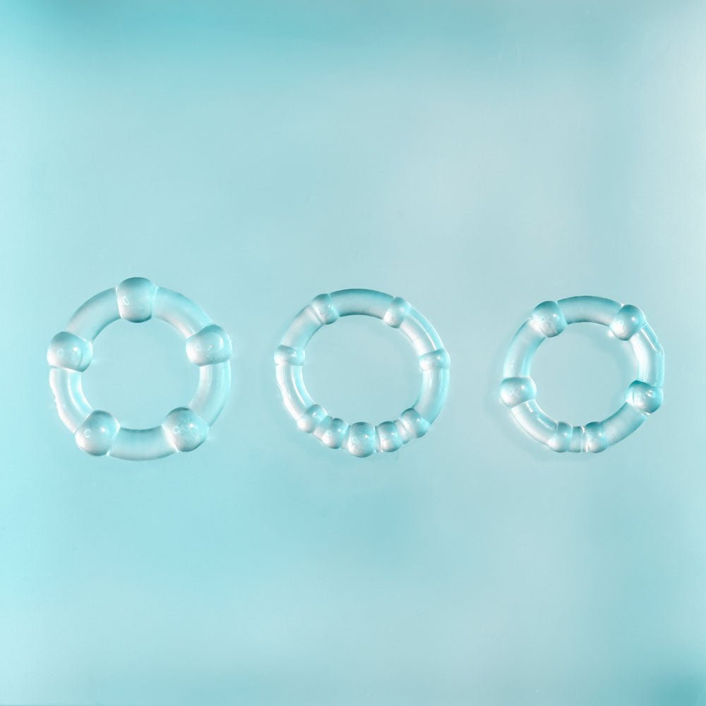 Selopa ERECTION RINGS - Clear Cock Rings - Set of 3 - silkandsin