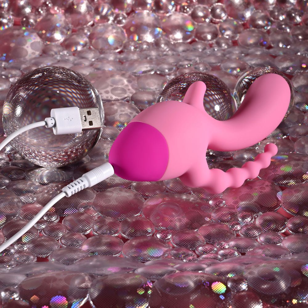 Selopa GAME ON - Pink USB Rechargeable Mini Triple Stimulator - Silk and Sin