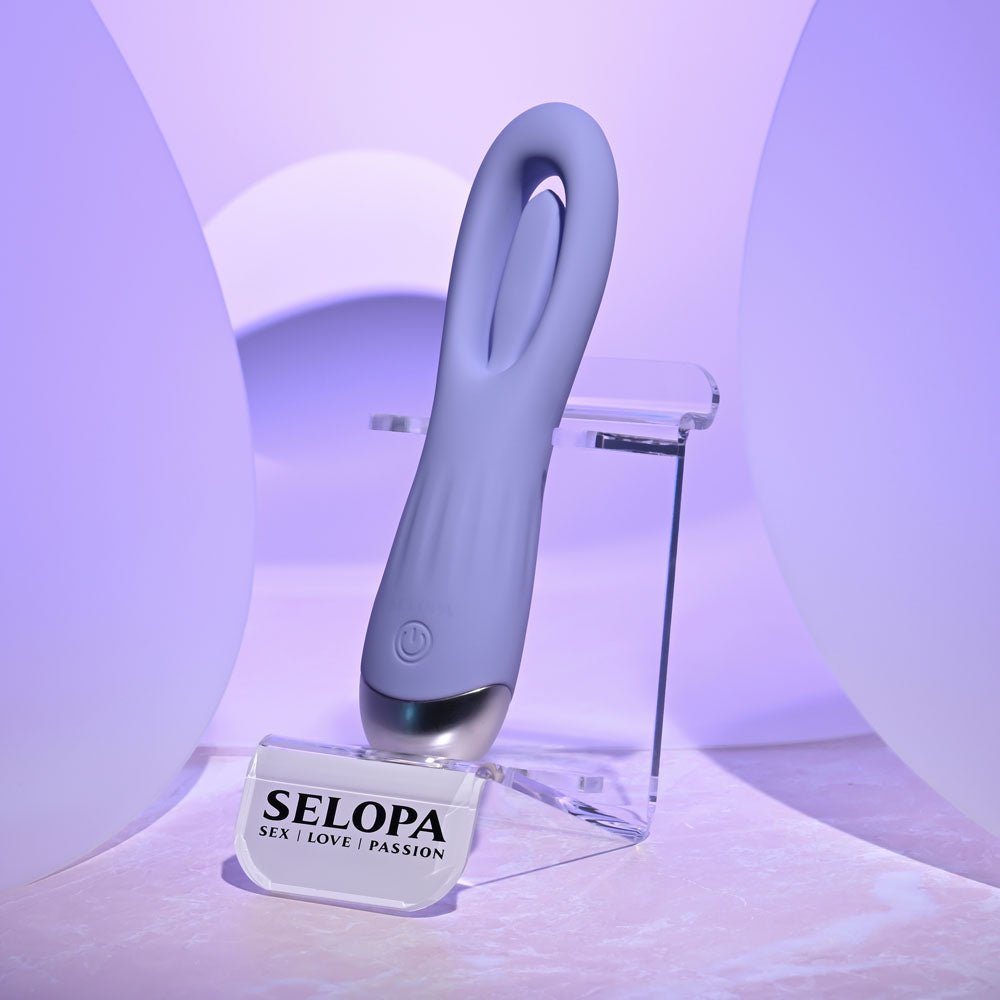 Selopa IN A FLAP - Purple 15 cm USB Rechargeable Flicking Stimulator - silkandsin