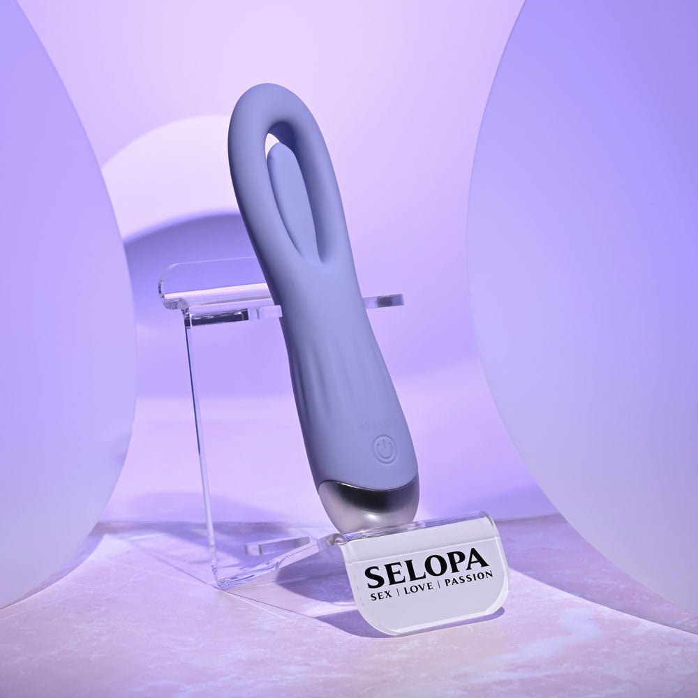Selopa IN A FLAP - Purple 15 cm USB Rechargeable Flicking Stimulator - silkandsin