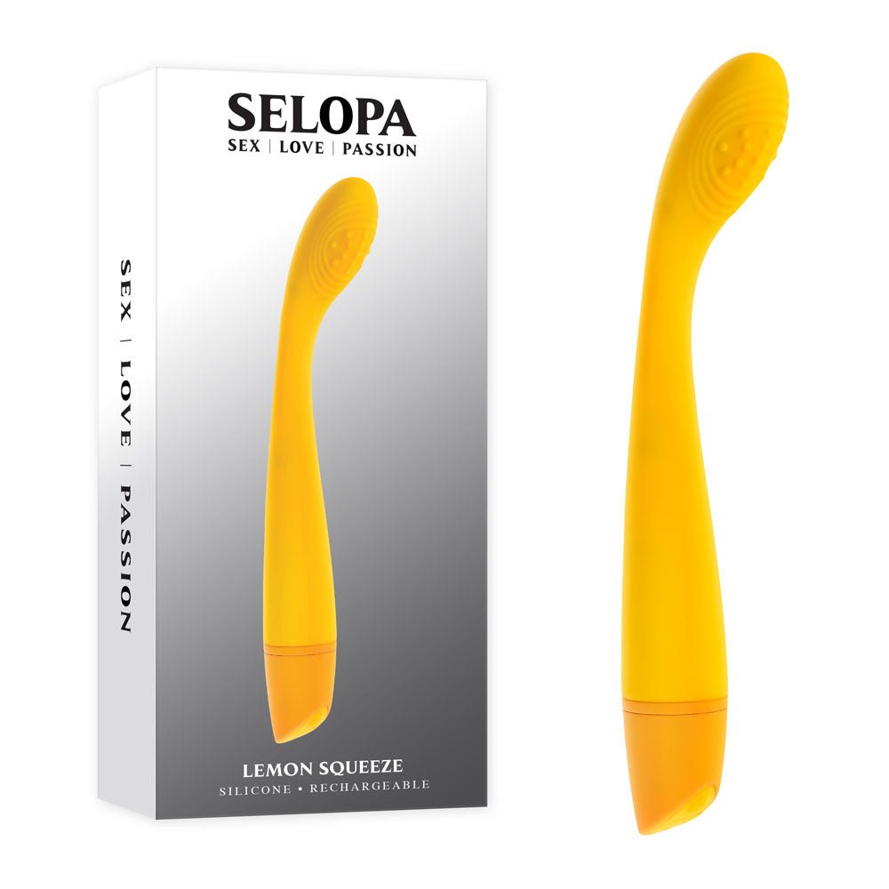 Selopa LEMON SQUEEZE - Yellow 18.4 cm USB Rechargeable Vibrator - silkandsin