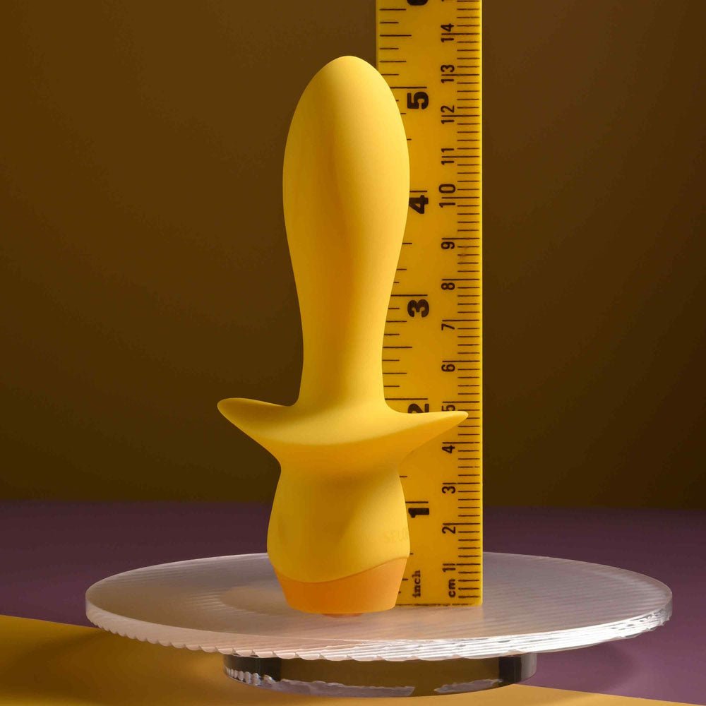 Selopa MELLOW YELLOW - Yellow 13.5 cm USB Rechargeable Vibrating Anal Plug - silkandsin
