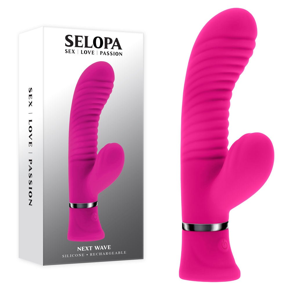 Selopa NEXT WAVE - Pink 16.4 cm USB Rechargeable Dual Vibrator - silkandsin