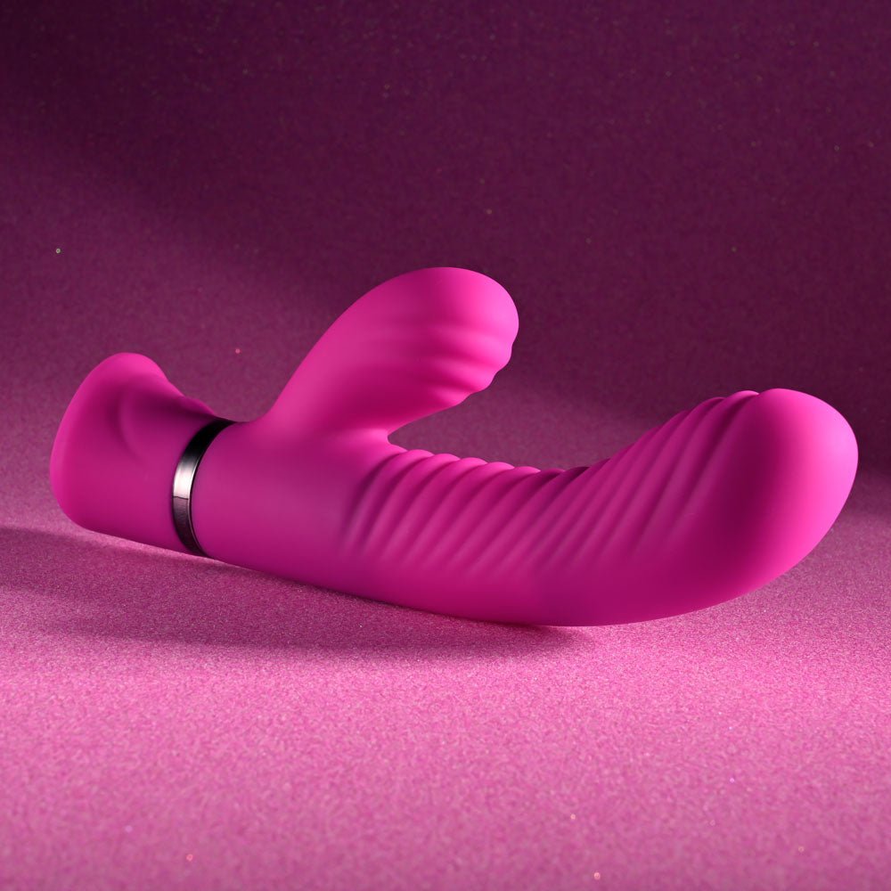 Selopa NEXT WAVE - Pink 16.4 cm USB Rechargeable Dual Vibrator - silkandsin
