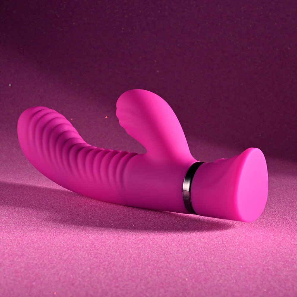 Selopa NEXT WAVE - Pink 16.4 cm USB Rechargeable Dual Vibrator - silkandsin