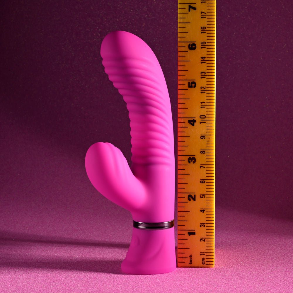 Selopa NEXT WAVE - Pink 16.4 cm USB Rechargeable Dual Vibrator - silkandsin