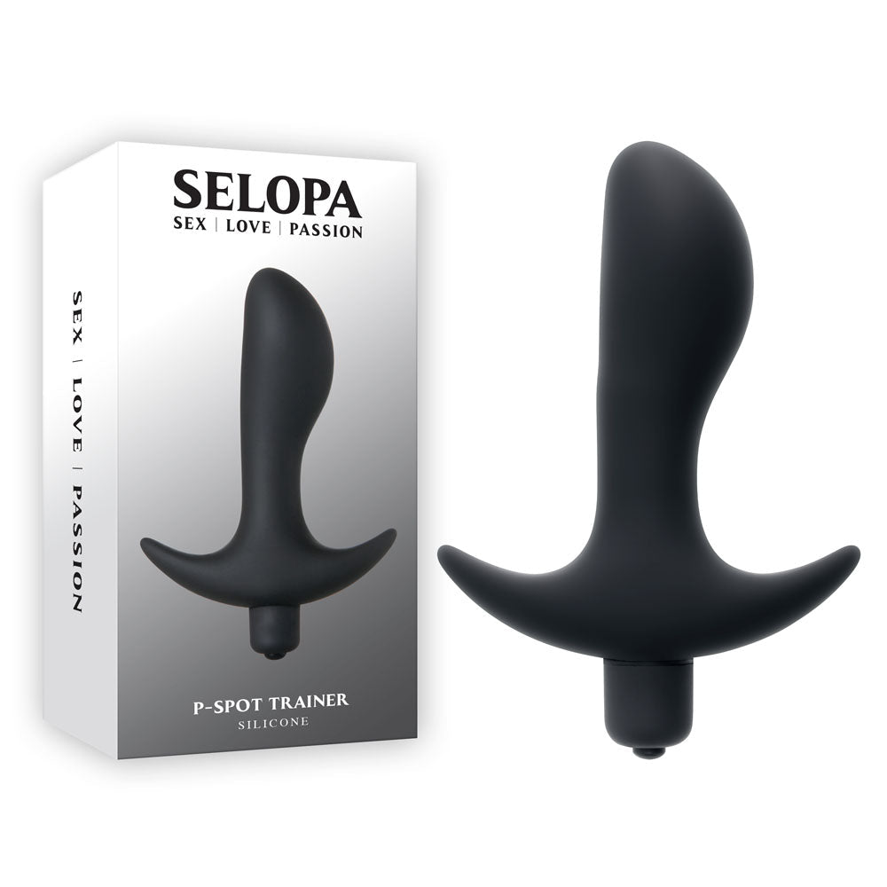 Selopa P - SPOT TRAINER - Black 12.7 cm Vibrating Prostate Massager - silkandsin