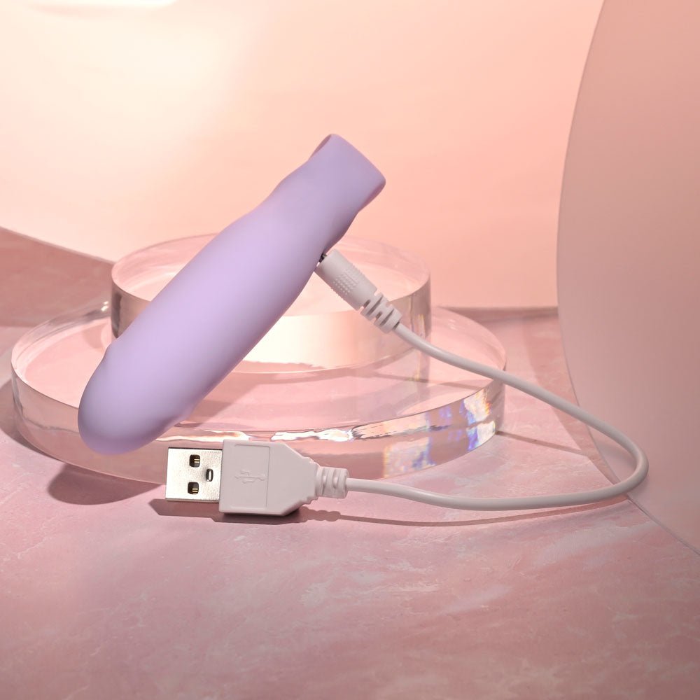 Selopa PETITE PECKER - Purple 11.7 cm USB Rechargeable Mini Vibrator - silkandsin