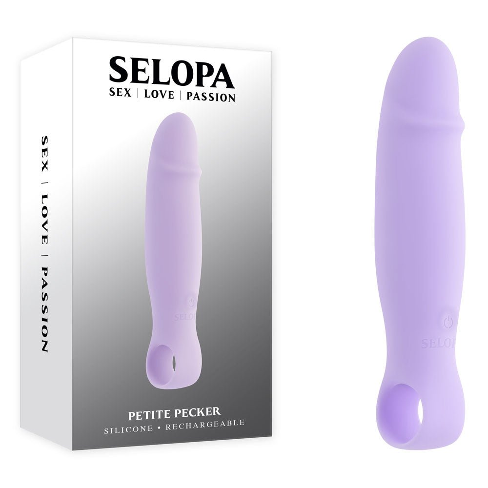 Selopa PETITE PECKER - Purple 11.7 cm USB Rechargeable Mini Vibrator - silkandsin