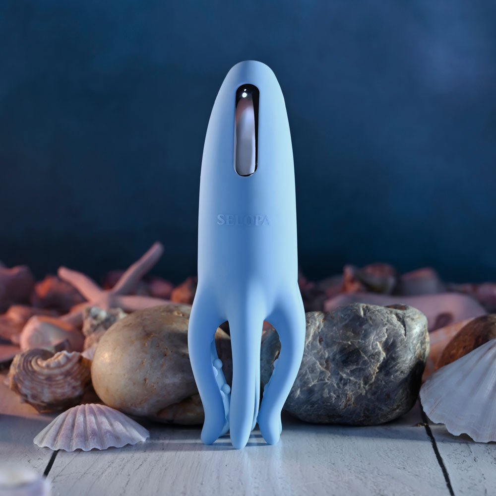 Selopa TENTACLE TICKLER - Blue USB Rechargeable Vibrating Stimulator - silkandsin