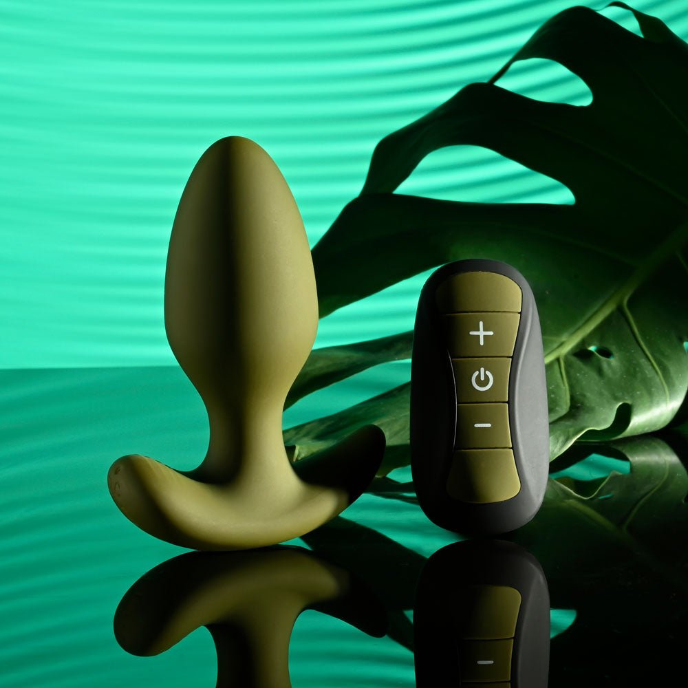 Selopa THE COLONEL - Green 10.1 cm USB Rechargeable Vibrating Butt Plug with Wireless Remote - silkandsin