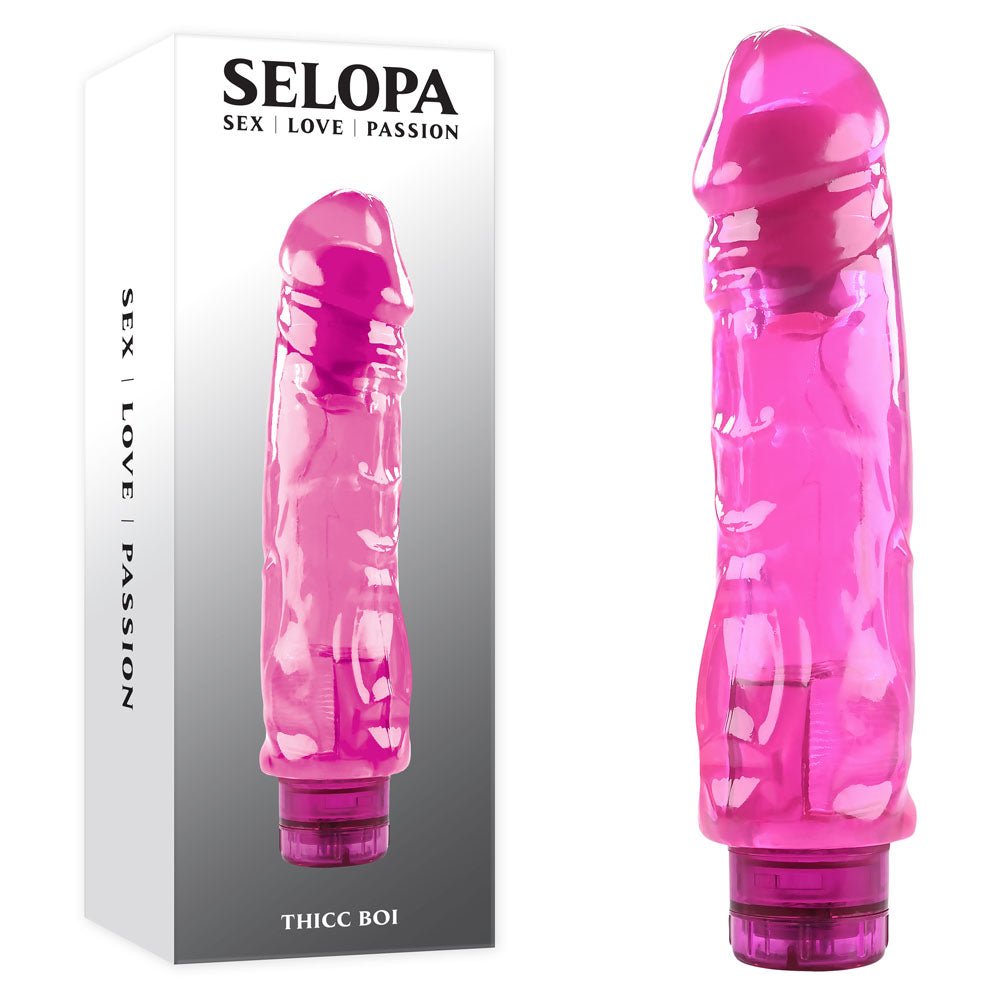 Selopa THICC BOI - Pink 22.9 cm Vibrator - silkandsin
