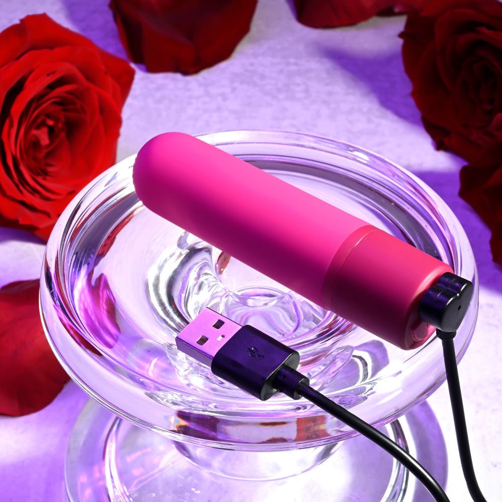 Selopa TINY TEMPTATION - Pink 9.2 cm USB Rechargeable Bullet - silkandsin