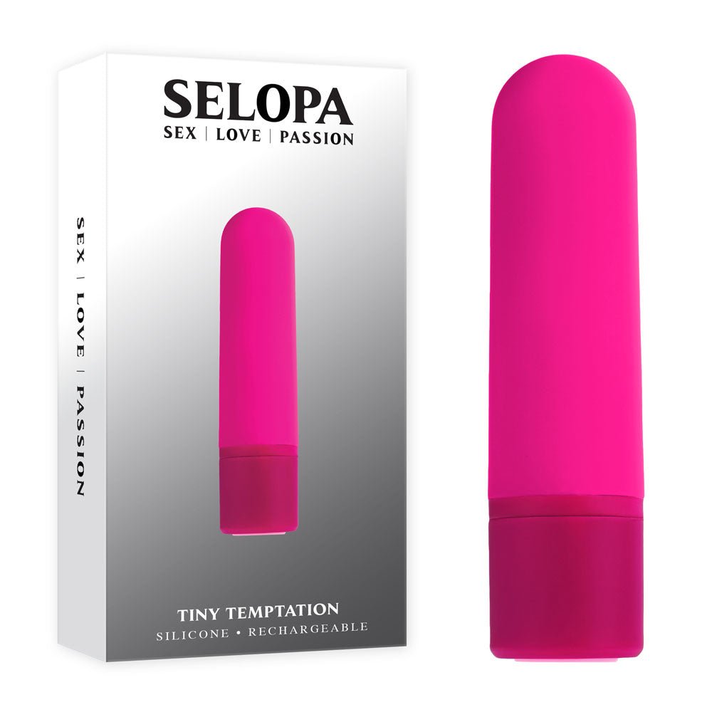 Selopa TINY TEMPTATION - Pink 9.2 cm USB Rechargeable Bullet - silkandsin