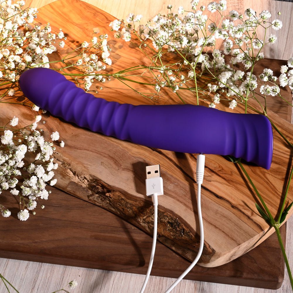 Selopa TRIXXXIE - Purple 22.2 cm USB Rechargeable Vibrator - silkandsin