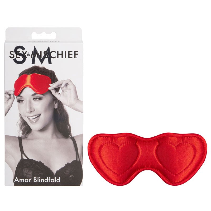 Sex & Mischief Amor Blindfold - Red Padded Blindfold - silkandsin