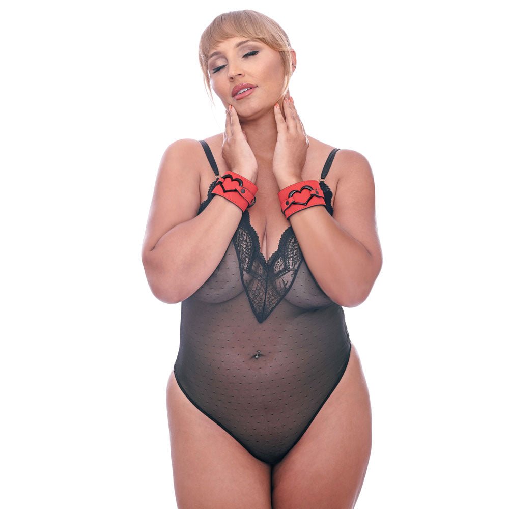 Sex & Mischief Amor Handcuffs - Red Restraints - silkandsin