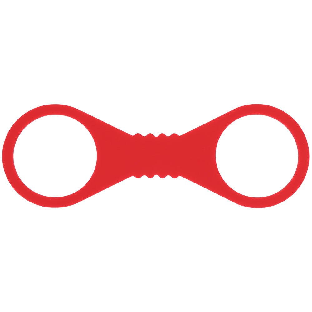 Sex & Mischief Amor Large Silicone Cuffs - Red Large Restraints - silkandsin