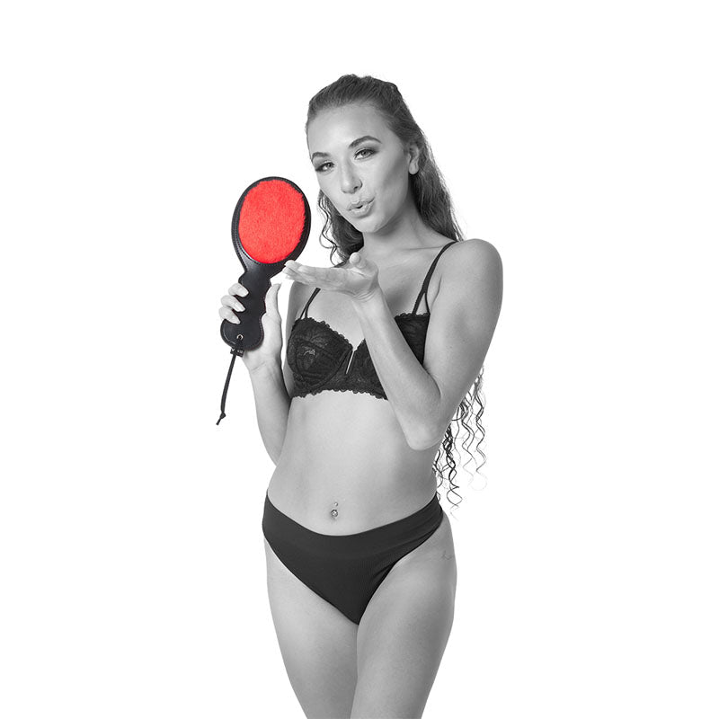 Sex & Mischief Amor Paddle - Red/Black Spanking Paddle - silkandsin