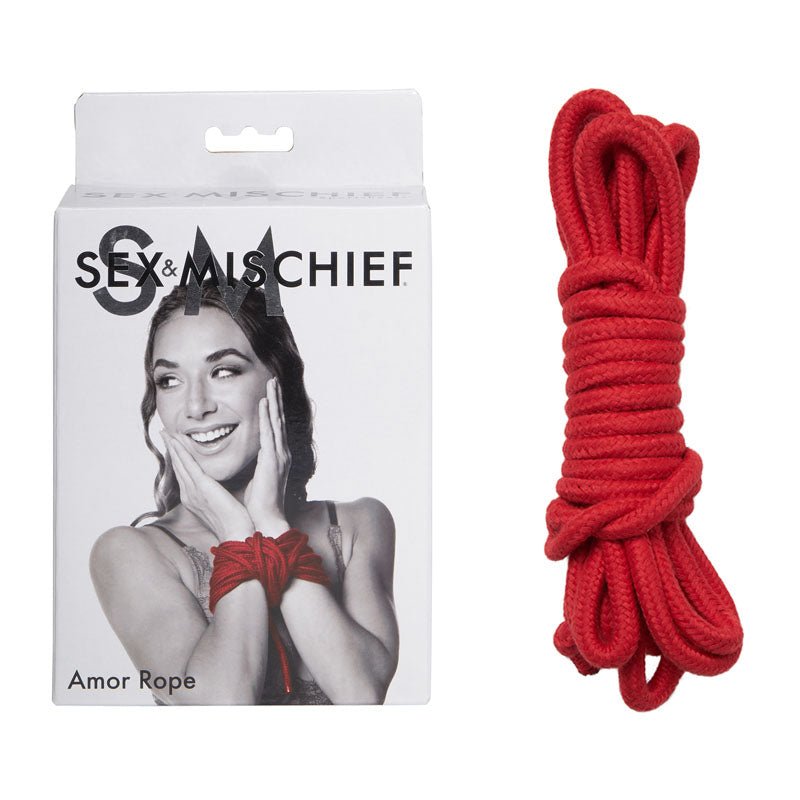 Sex & Mischief Amor Rope - 2 Red Bondage Ropes - 4.5 m Lengths - silkandsin