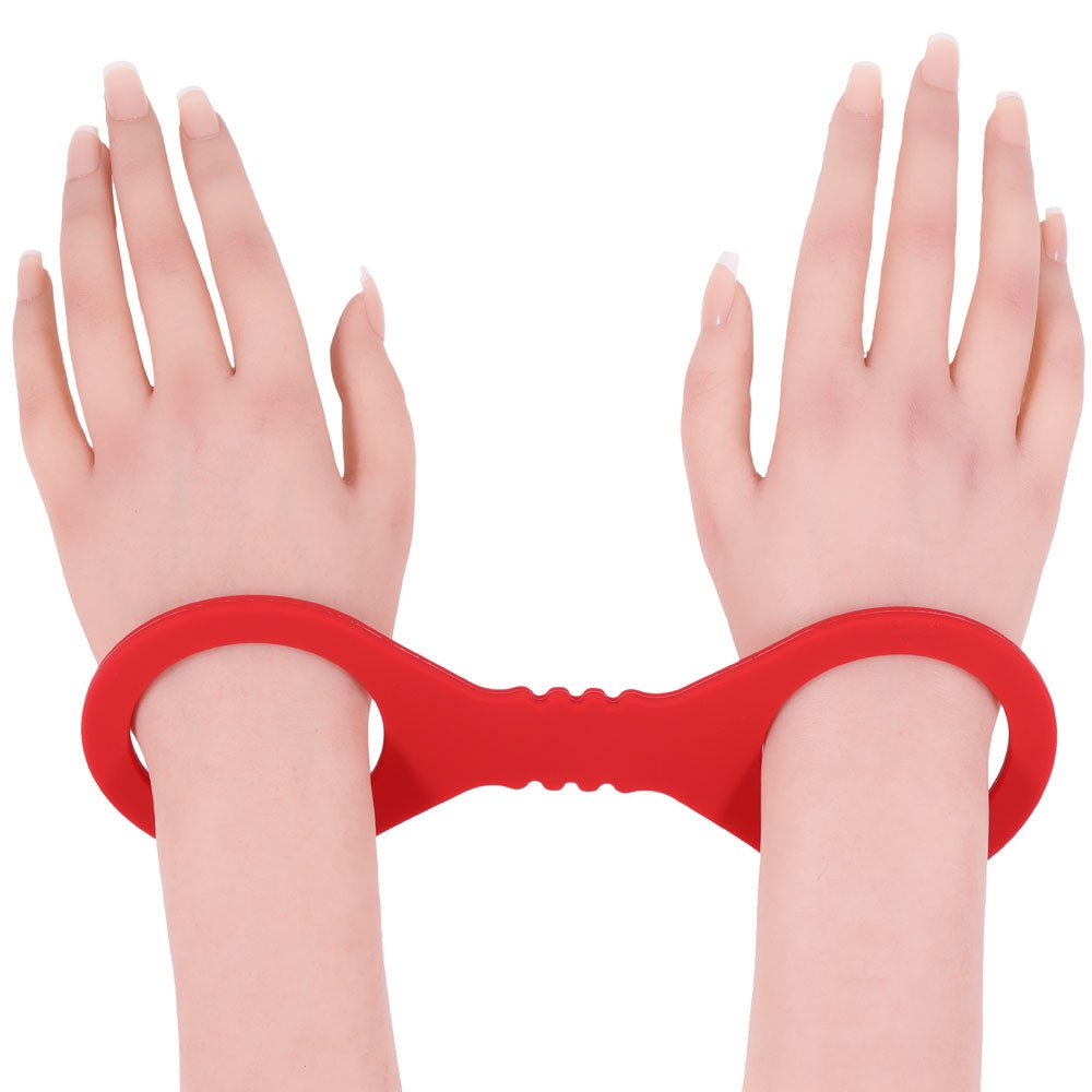 Sex & Mischief Amor Small Silicone Cuffs - Red Small Restraints - silkandsin