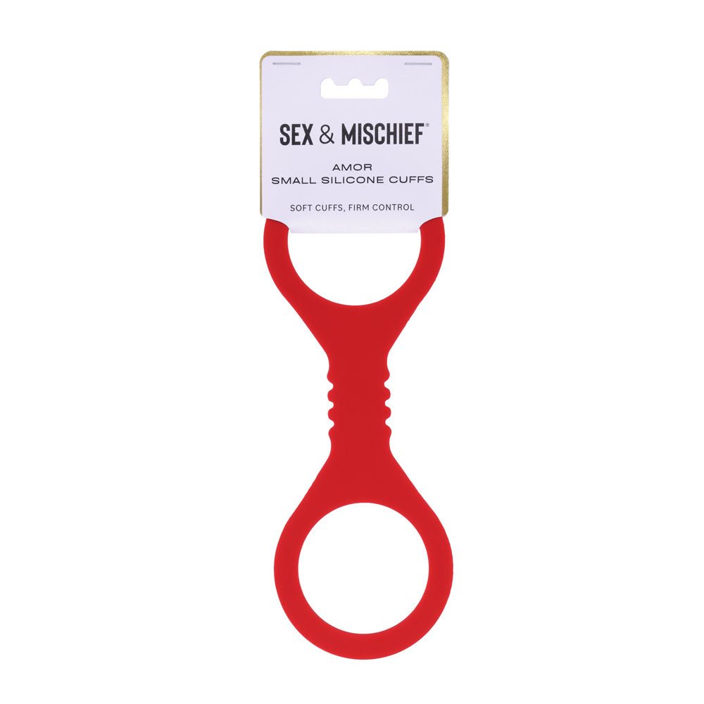 Sex & Mischief Amor Small Silicone Cuffs - Red Small Restraints - silkandsin