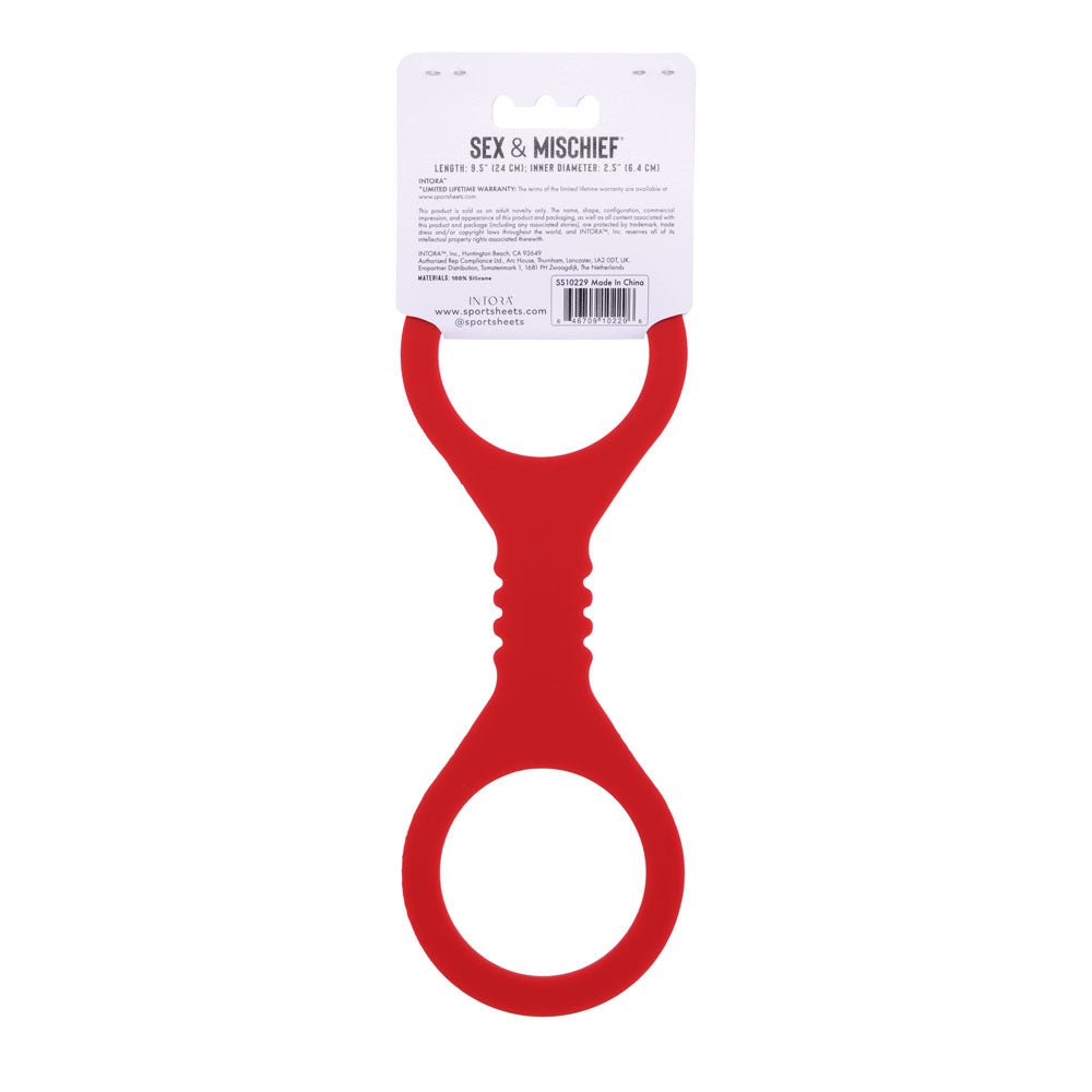 Sex & Mischief Amor Small Silicone Cuffs - Red Small Restraints - silkandsin