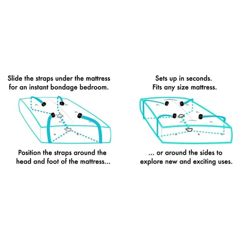 Sex & Mischief Bed Bondage Restraint Kit - Under the Bed Restraint System - silkandsin