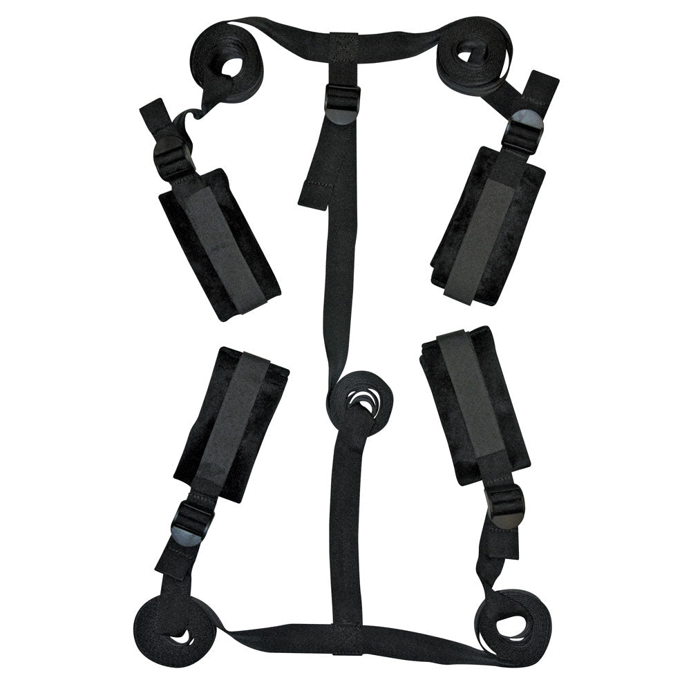 Sex & Mischief Bed Bondage Restraint Kit - Under the Bed Restraint System - silkandsin