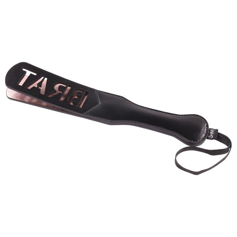 Sex & Mischief Brat Paddle - Black Spanking Paddle - silkandsin