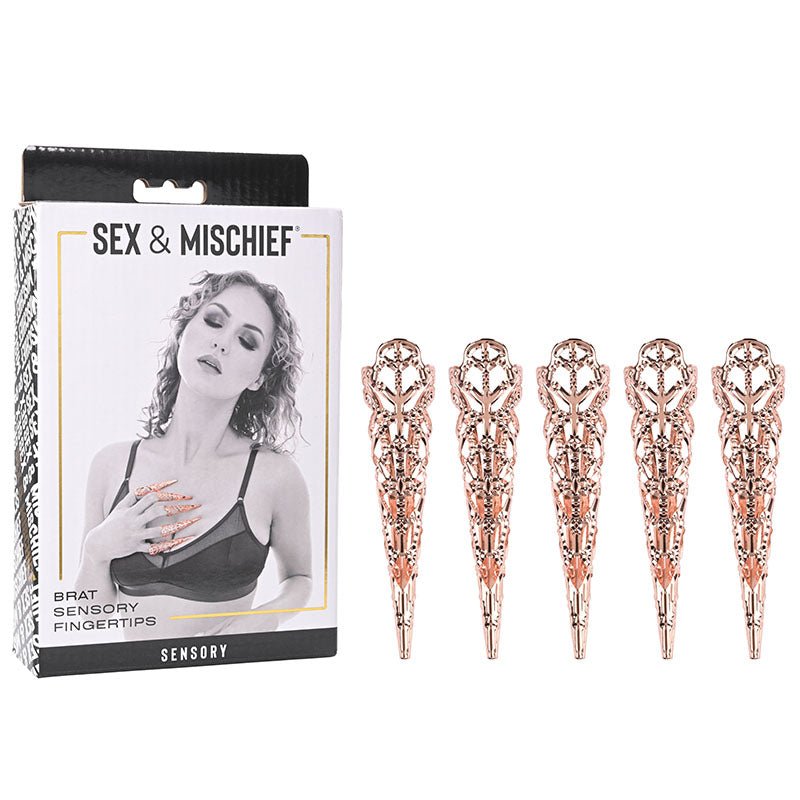 Sex & Mischief Brat Sensory Fingertips - Rose Gold - Set of 5 - Silk and Sin
