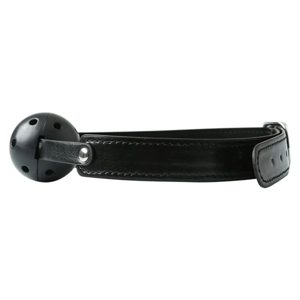 Sex & Mischief Breathable Ball Gag - Black Mouth Restraint - silkandsin