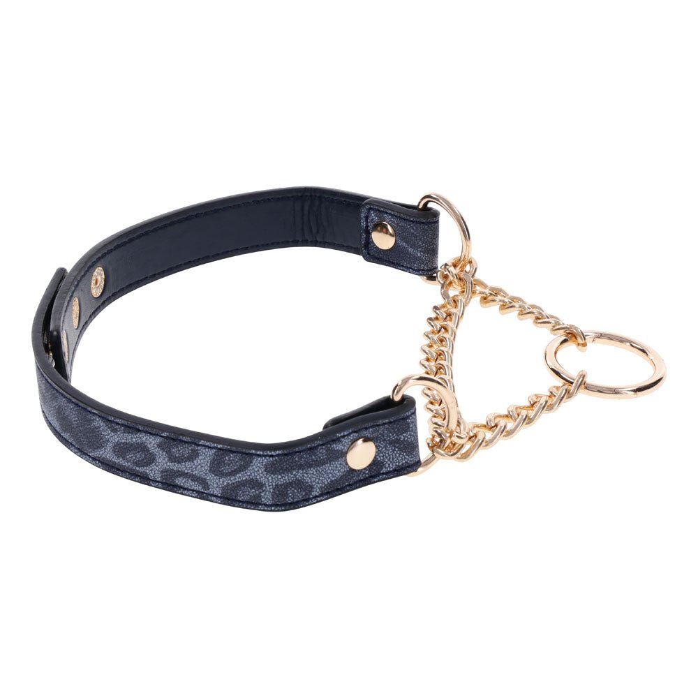 Sex & Mischief Cougar Day Collar - Navy Blue/Gold Collar - silkandsin