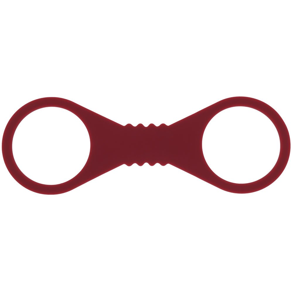 Sex & Mischief Enchanted Large Silicone Cuffs - Burgundy Large Restraints - silkandsin
