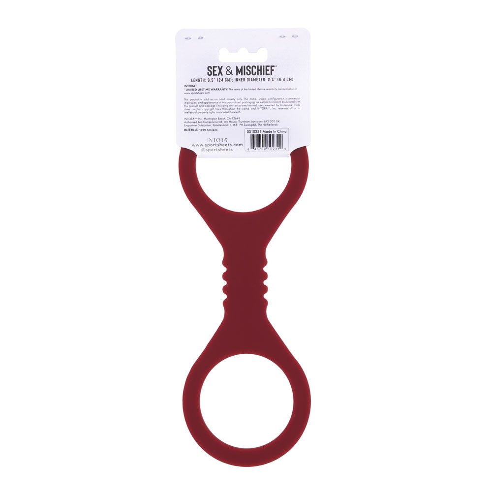 Sex & Mischief Enchanted Small Silicone Cuffs - Burgundy Small Restraints - silkandsin