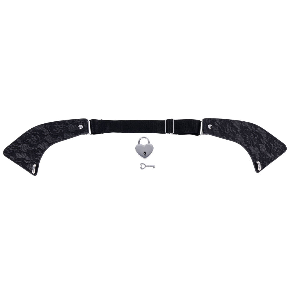 Sex & Mischief Heartbound Lace Day Collar - Black Submission Collar - silkandsin