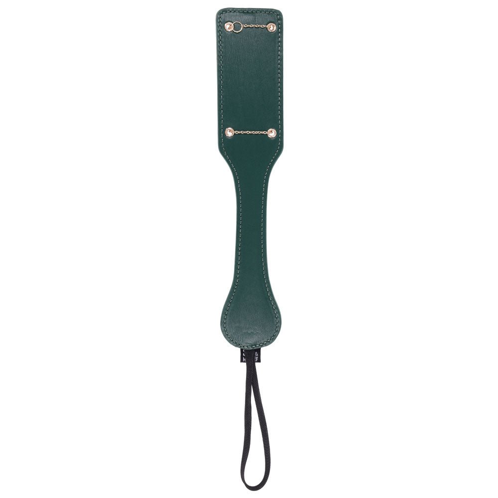 Sex & Mischief Indica Chain Impressions Paddle - Green/Gold Spanking Paddle - Silk and Sin