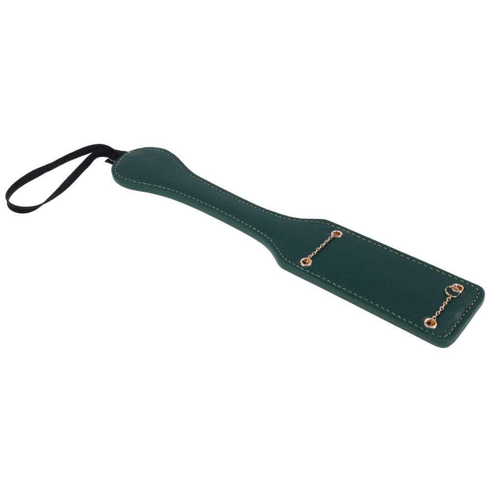 Sex & Mischief Indica Chain Impressions Paddle - Green/Gold Spanking Paddle - Silk and Sin