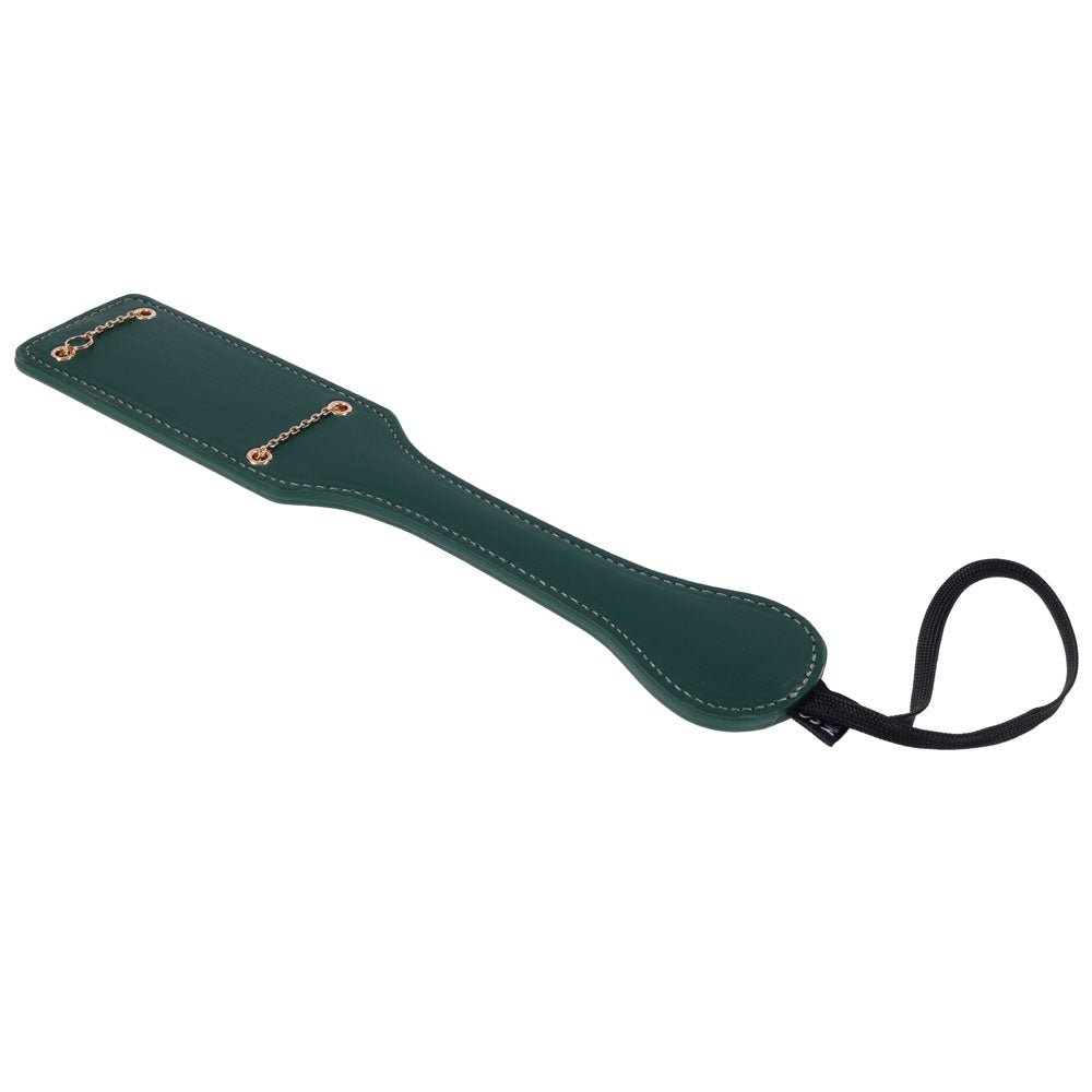 Sex & Mischief Indica Chain Impressions Paddle - Green/Gold Spanking Paddle - Silk and Sin