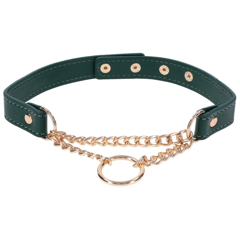 Sex & Mischief Indica Day Collar - Green/Gold Collar - Silk and Sin
