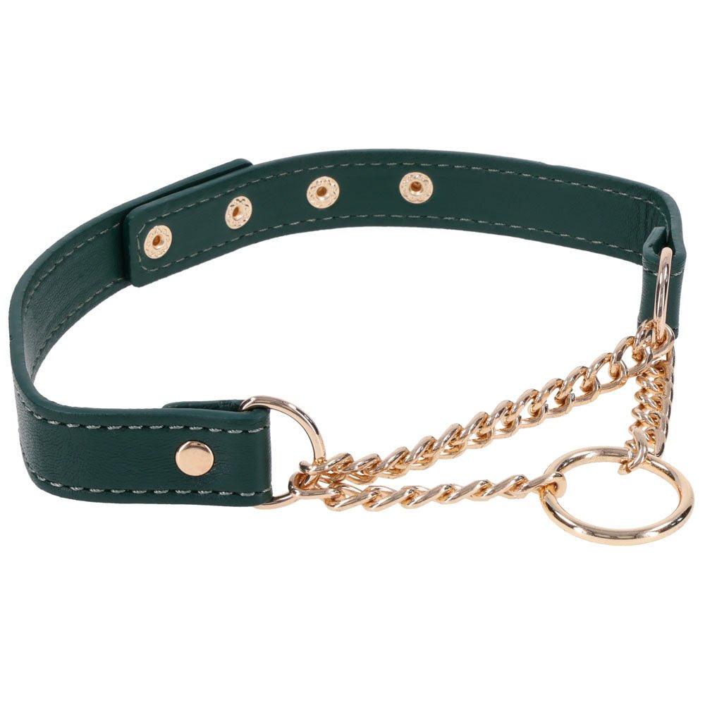 Sex & Mischief Indica Day Collar - Green/Gold Collar - Silk and Sin